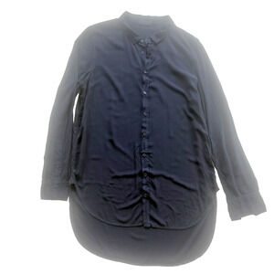 CP Shades Womens Black Rayon Button Down Shirt Size Medium